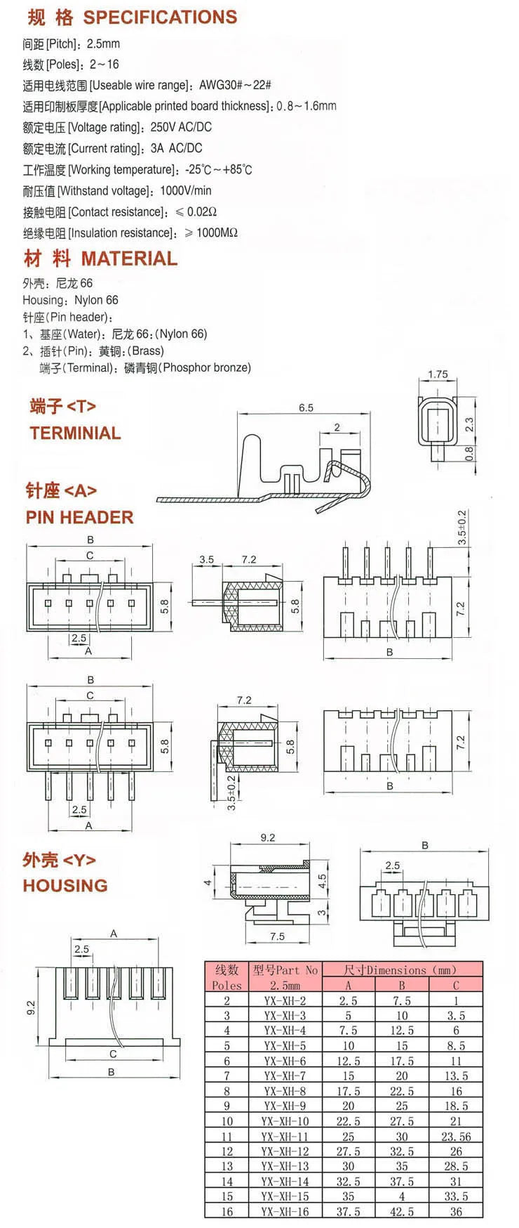100Pcs XH2.54 2P 3P 4P 5P 6P 7P 8P 9P 10P 12 Pin Bend one's foot Right Angle Male Plug Wire Connectors Pin Header XH for PCB JST