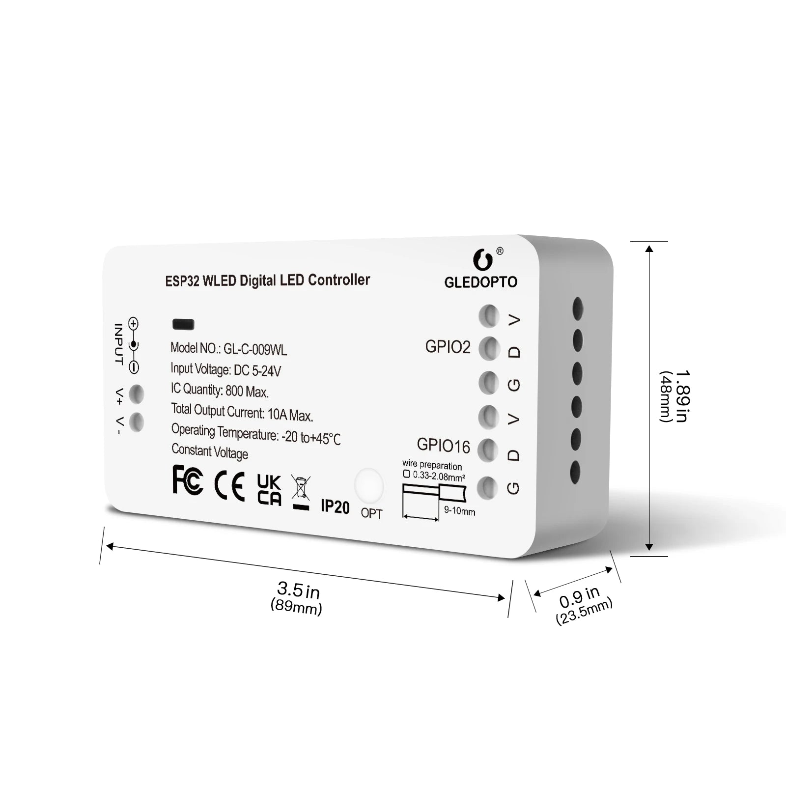 GLEDOPTO ESP32 WLED LED Controller DC5-24V DIY Dynamic Lighting Mode WS2811 WS2812b SK6812 TM1814 WS2813 WS2815 LED Strip Lights
