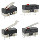 20Pcs Micro Limit Switch 3Pins Long Handle Roller Lever Arm SPDT Momentary Push Button Switch for Mouse DIY Accessories