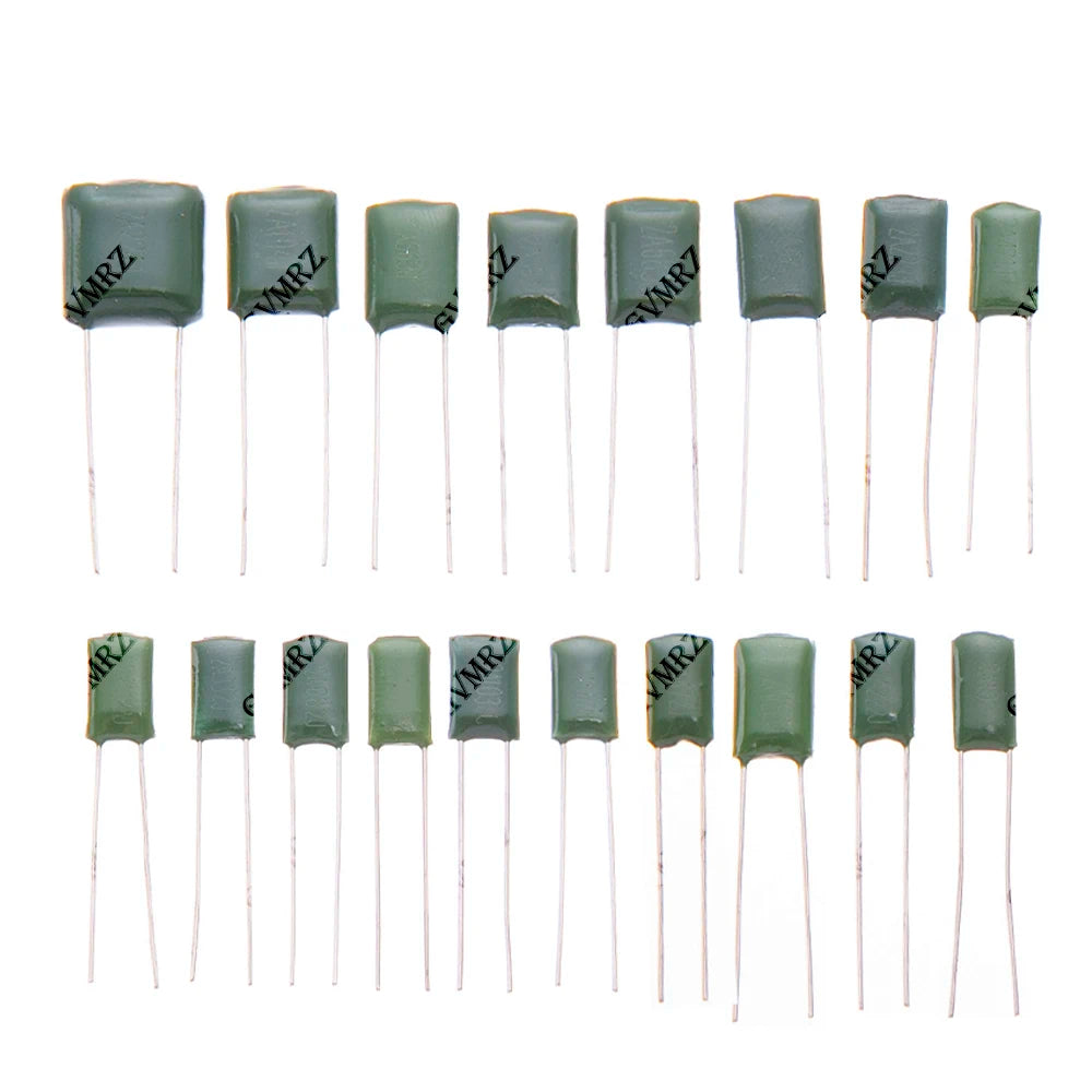 50PCS 2A333J 2A224J 2A683J 2A334J Polyester Film Capacitor Assorted Values J Tolerance for Electronics 2A333J DIY 2A152J