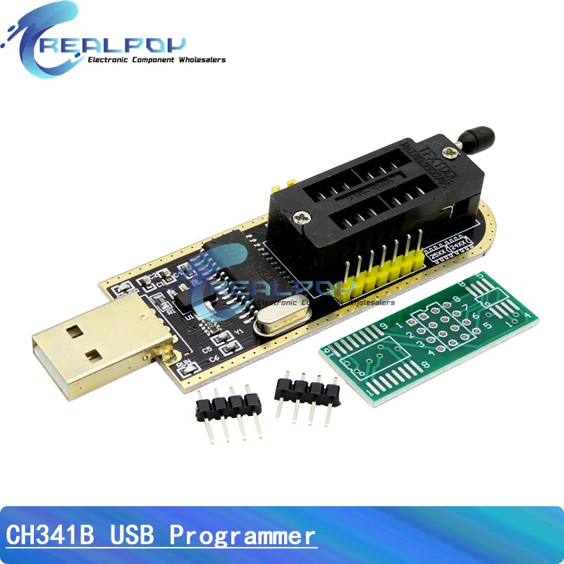 CH341A / CH341B 24 25 Series EEPROM Flash BIOS USB Programmer Module SOIC8 SOP8 Test Clip For EEPROM 93CXX / 25CXX / 24CXX KIT