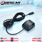 QUESCAN Windows Android USB Type C GPS Receiver 10Hz GPS GLONASS Galileo BeiDou Type-C GNSS Antenna Module NMEA M8N UBX-M8030-KT