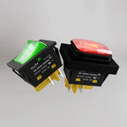 FILN 30A/220V Heavy Duty 4 Pin DPST IP67 Sealed Waterproof T85 Auto Boat Marine Toggle Rocker Switch with LED 12V 220V 30x22
