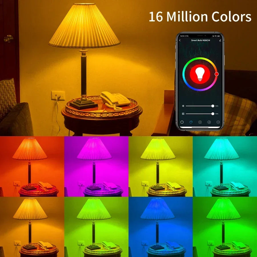 Tuya Smart WiFi LED Bulb Light AC 220V 110V E27 10W 15W 20W LED Lamp Dimmable APP Voice Control Works With Alexa Google Home