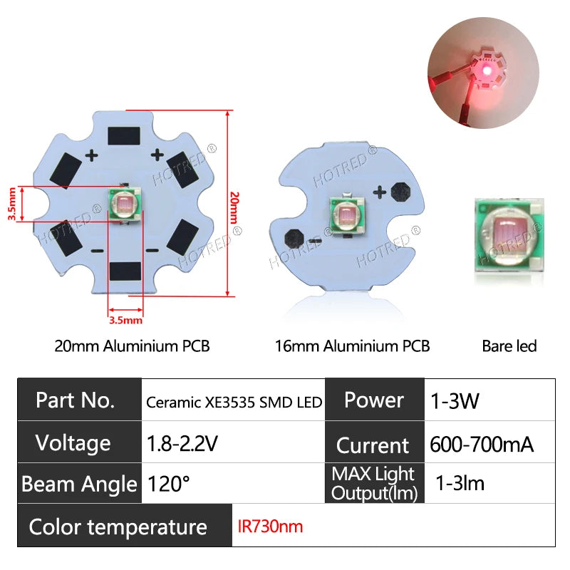 10-100pcs 1W 3W LED Beads 3535 SMD 3W Chip Deep Red Green Royal Blue UV 395nm 410nm 365nm IR 730nm 850nm 940nm Amber 595nm Lamp