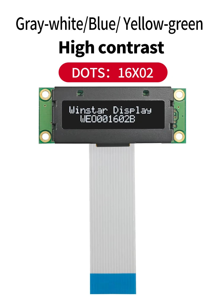 COG Small Size 1602 LCD Module WS0012 16*2 1602 Panel 6800 8080 SPI 16x2 Character OLED Screen Display