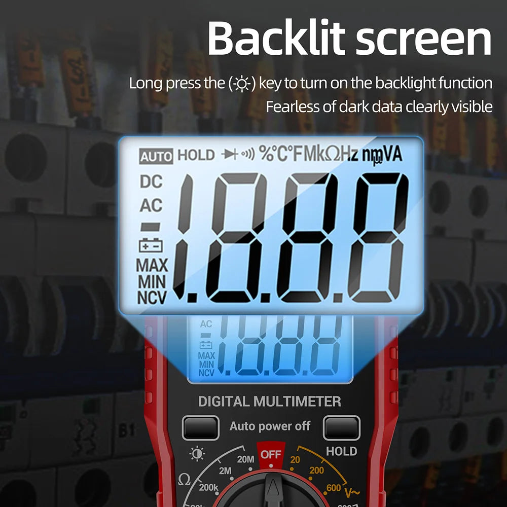 Digital Multimeter Voltage Tester Voltmeter SZ06 SZ308 TRMS 2000 Counts Auto-Ranging Ohm Volt Amp Meter Measuring AC/DC Voltage