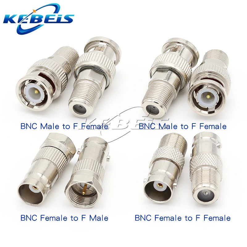 1pcs Adapter BNC To F TV Male Plug & Female Jack Straight Connector F To BNC RF Coaxial Connector Test Converter 50ohm