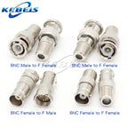 1pcs Adapter BNC To F TV Male Plug & Female Jack Straight Connector F To BNC RF Coaxial Connector Test Converter 50ohm
