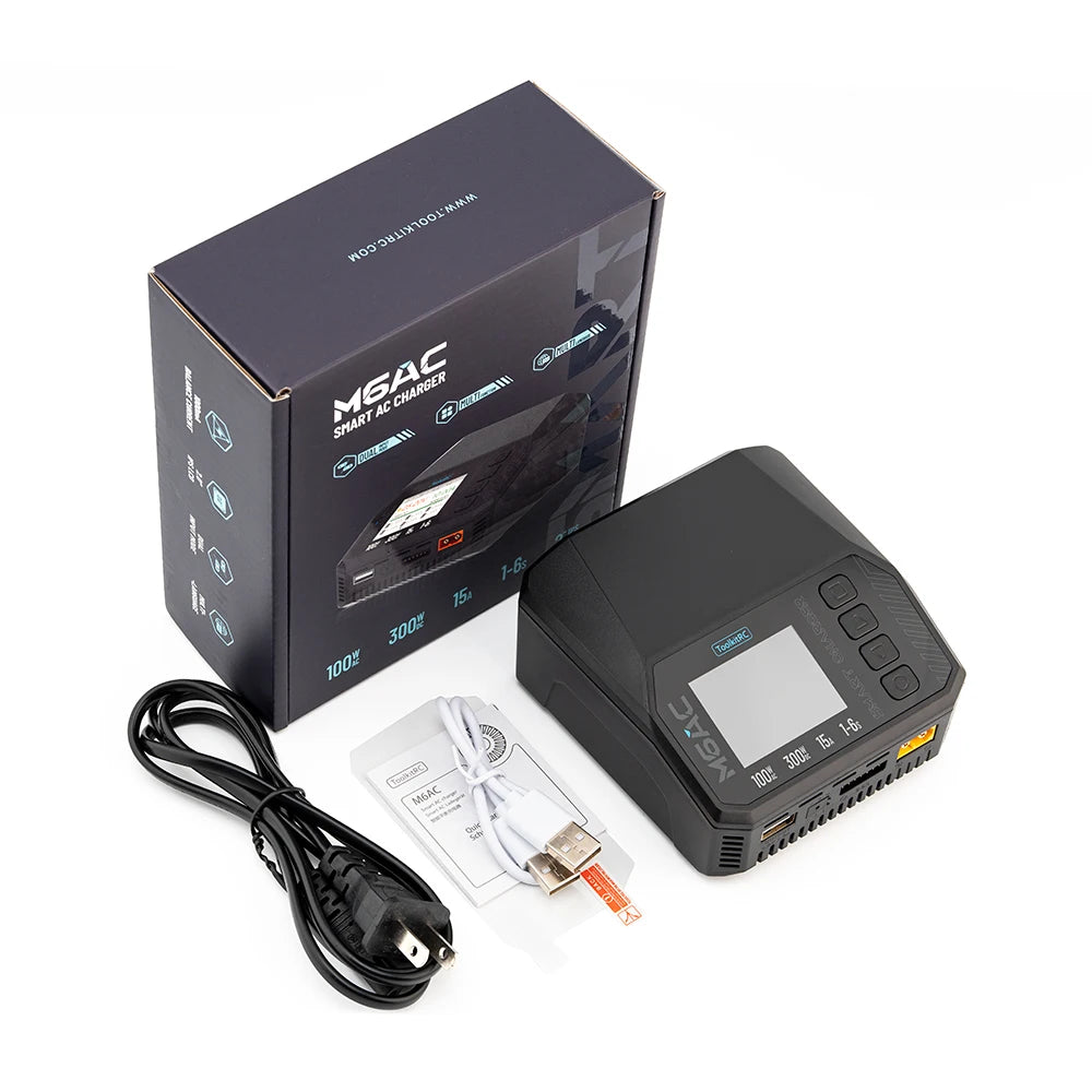 ToolkitRC M6AC Smart Lipo Battery Charger Discharger AC 120W DC300W MAX30A for 1-6S Battery FPV Model Spare Part LiHV LIFE LILON
