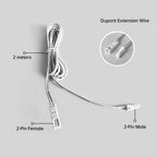1/3/5Pcs 2m Dupont Extension Wire 2Pin 8mm 10mm Solderless Crystal Connector for Cabinet Wardrobe 2835 SMD 12V/24V LED Strip