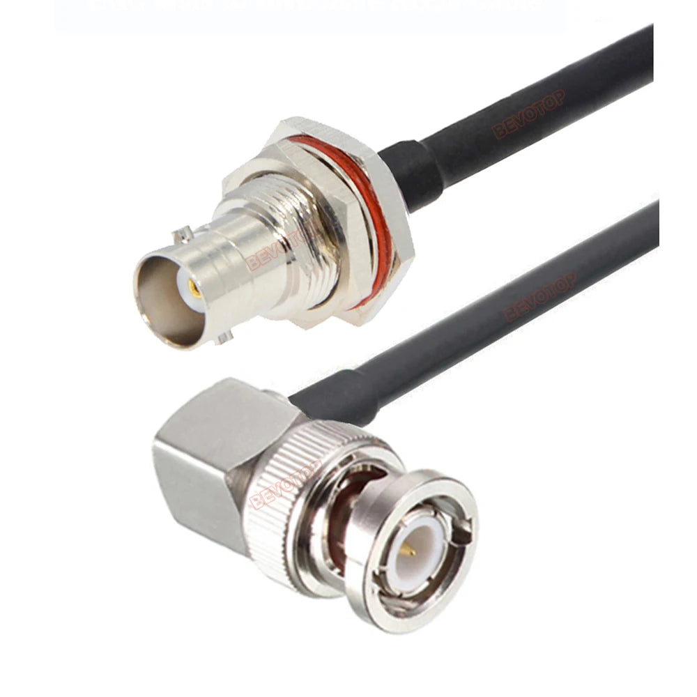 BEVOTOP RG58 BNC Cable Waterproof BNC Female Nut Bulkhead to BNC Male Plug RG58 Pigtail Jumper 50 Ohm RF Coaxial Extension Cable