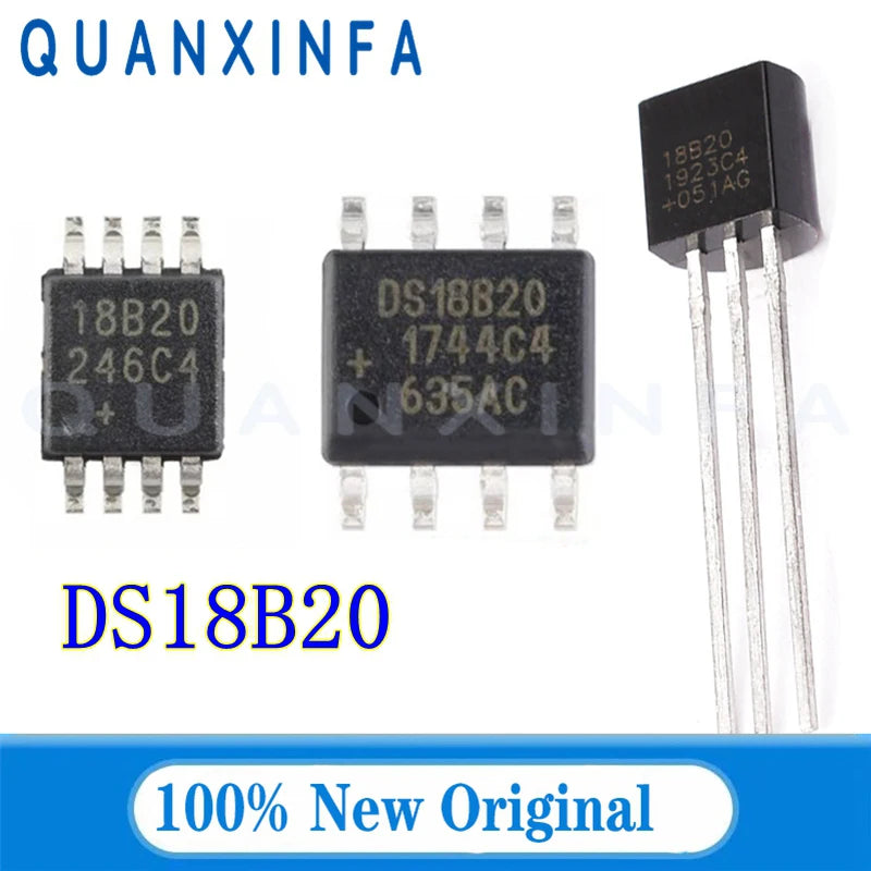 5PCS DS18B20 Temperature Sensor Thermometer 18B20 TO-92 DS18B20U MSOP-8 DS18B20Z SOP8