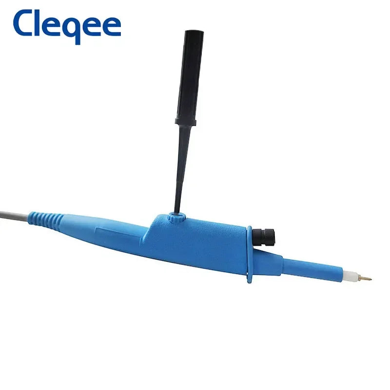 Cleqee P2301B Oscilloscope Probe 10:1 with Alligator Clip BNC 300MHz Protective Cap Scope Clip Probe for Tektronix HP X10