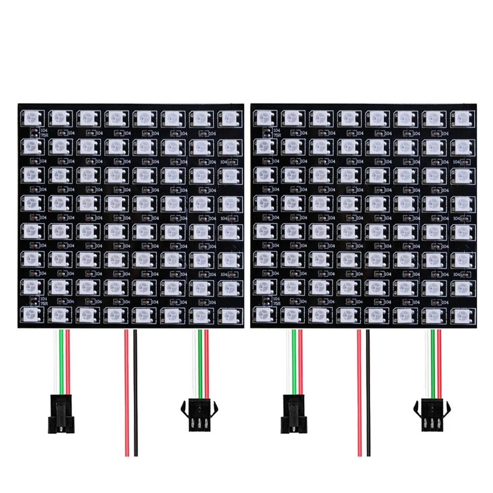 1~2PCS WS2812B 8X8 16X16 8X32 LED Pixel Panel Flexible Matrix Screen WS2812 RGB Led Module Individually Addressable IC DC5V