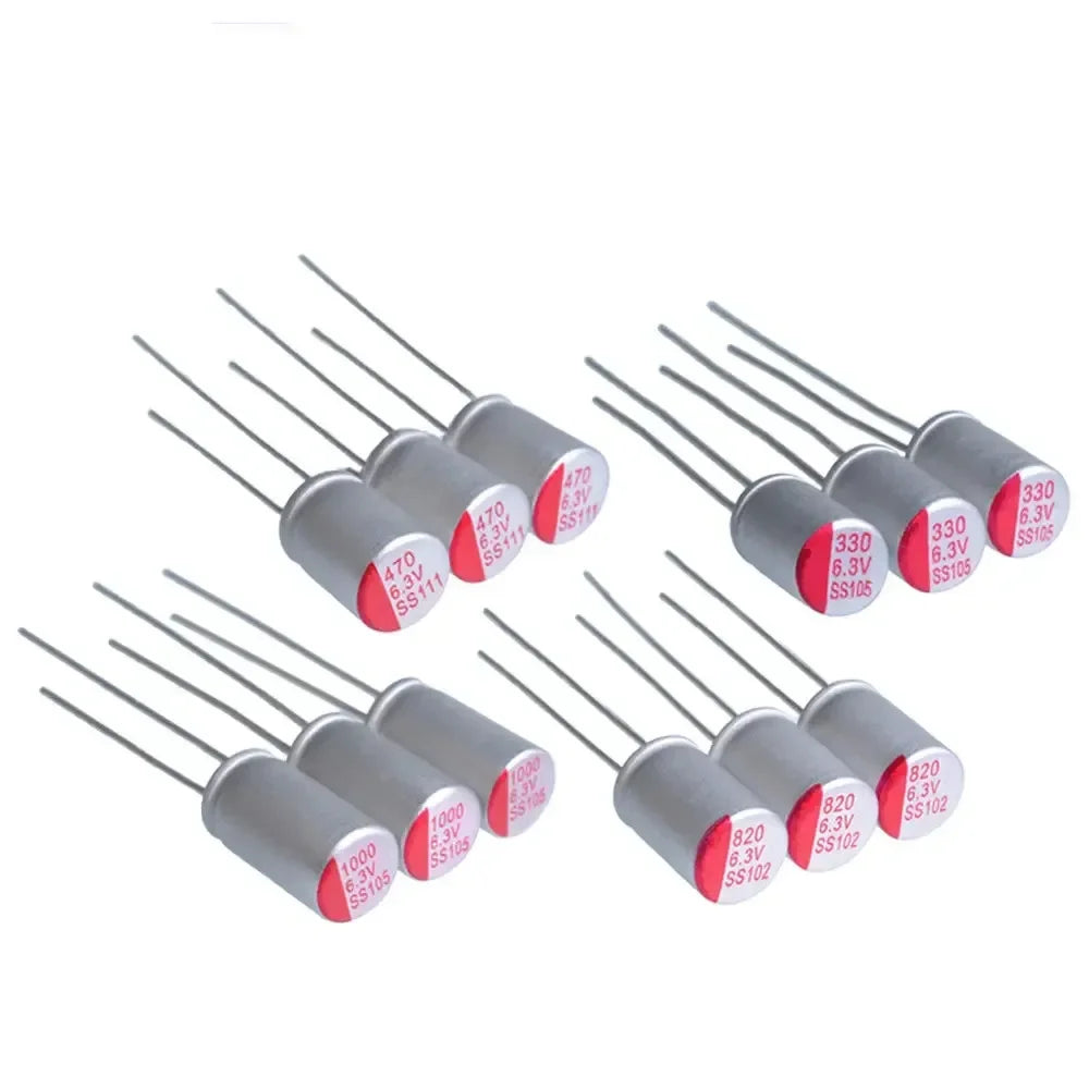 10pcs DIP Solid Electrolytic Capacitor Super Low ESR 6.3V 10V 16V 100UF 150 220 270 330 470 560 680 820 1000UF 1200 1500UF