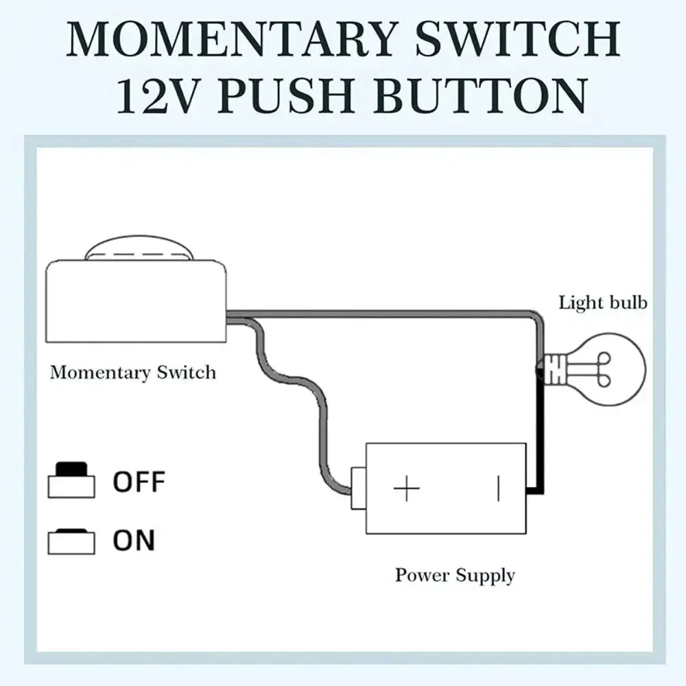 QXNY Momentary Push Button on Off Switch Black Plastic 12V 24V Car Alarm Button DIY Flashlight Surface Mount Mini Button Switch