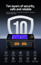 HOTA D6S RC Lipo Battery Charger Magnetic Suction Dual Channel Smart Balance 600W High Power 1-6S Smart Balance Charger