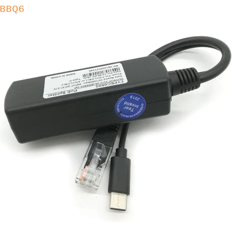 *1Pcs TYPE-c Poe Splitter Usb 48v To 5v Power Over Ethernet 802.3af For Raspberry