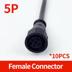 10PCS M12 IP65 Waterproof Aviation Connector Pre-wired Male Female Cable Plug 2P 3P 4P 5Pin Panel Mount Electrical Socket