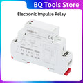 GRM8-01 Electronic Impulse Relay Din Rail Impulse Latching Relay Impulse Memory Relay AC/DC12-240V 35mm DIN Rail Mounting