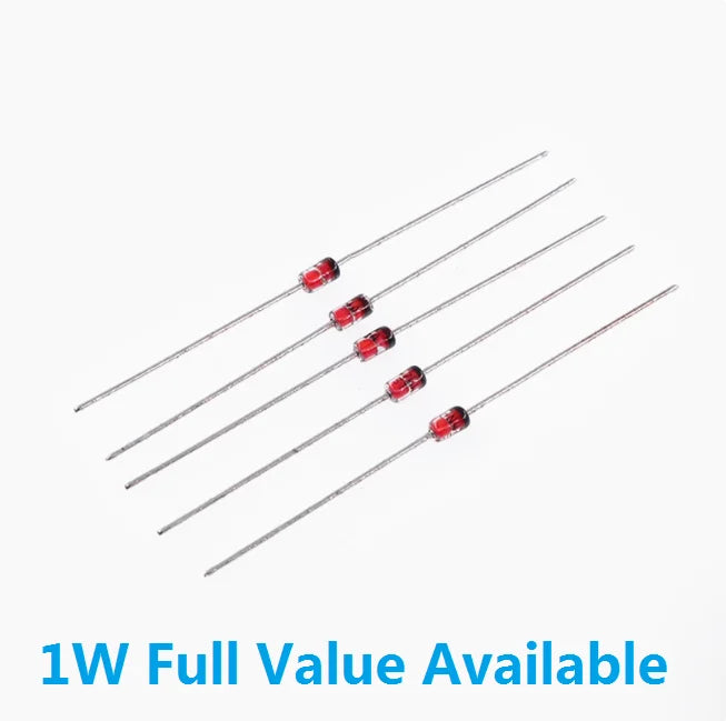 50PCS 1N4729A/3.6V 1N4730A/3.9V 1N4731A/4.3V 1N4732A/4.7V 1N4733A/5.1V 1N4734A/5.6V 1W Zener Diode 1N4727A 3V/ 1N4728A 3.3V/