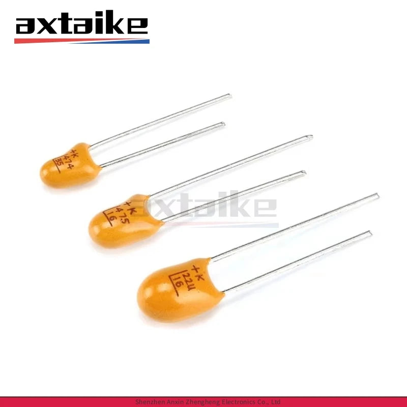 10PCS Tantalum Capacitor 16V 25V 35V 50V 1uF 2.2uF 3.3uF 4.7uF 10uF 22uF 33uF 47uF 100uF 0.1uF 0.22uF 0.47uF 105 225 475 106 476