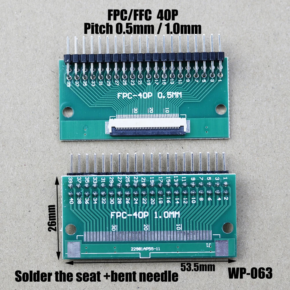 1pcs 4/6/8/10/12/15/16/18/20/22/24/26/30/34/36/40/42/45/50/56 Pin FPC/FFC Adapter Board 0.5mm To 2.54mm Connector