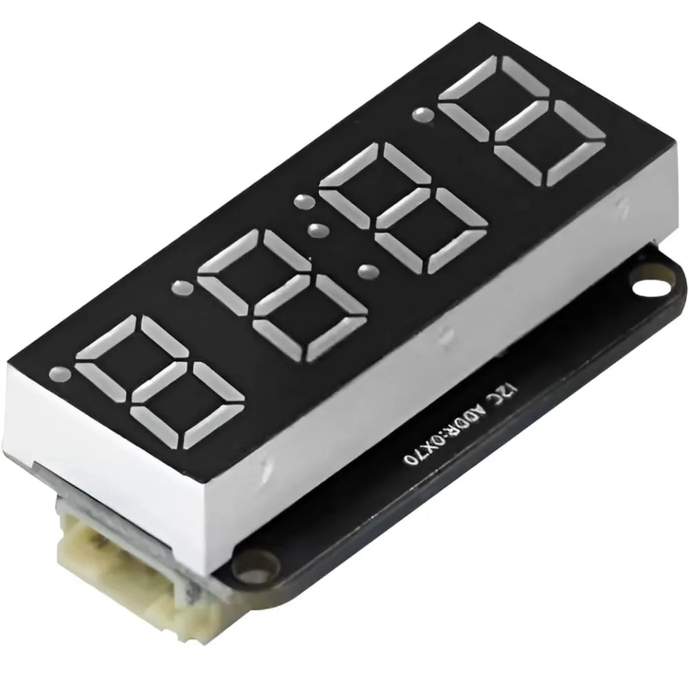 I2C 4-digit 7-segment LED Display Module, Supporting Coexistence of Decimals and Clocks I2C Digital Tube Compatible with HT16K33