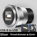 1PCS 22mmc Metal Round D-type Module B-USB USB-B B-A Printing Adapter Cabinet Fast