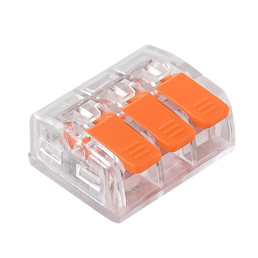 10/20/30/50Pcs Orange Electrical Splicing Compact Quick Lever Wire Connector Lighting Terminal Blocks Wide Capacity 0.2-4mm²