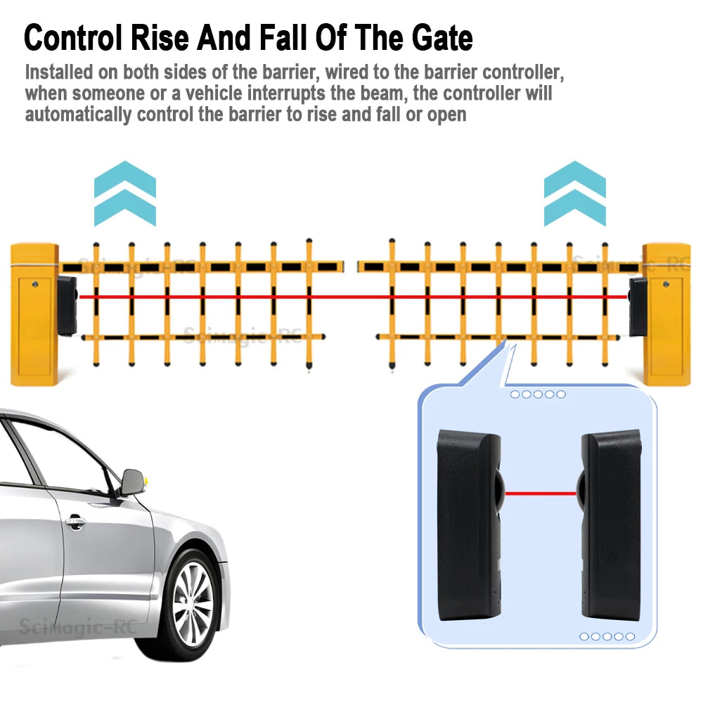 AC DC 12/24V Garage Gate Door Safety Infrared Photocells Automated Gate Safe Infrared Detector Sensor