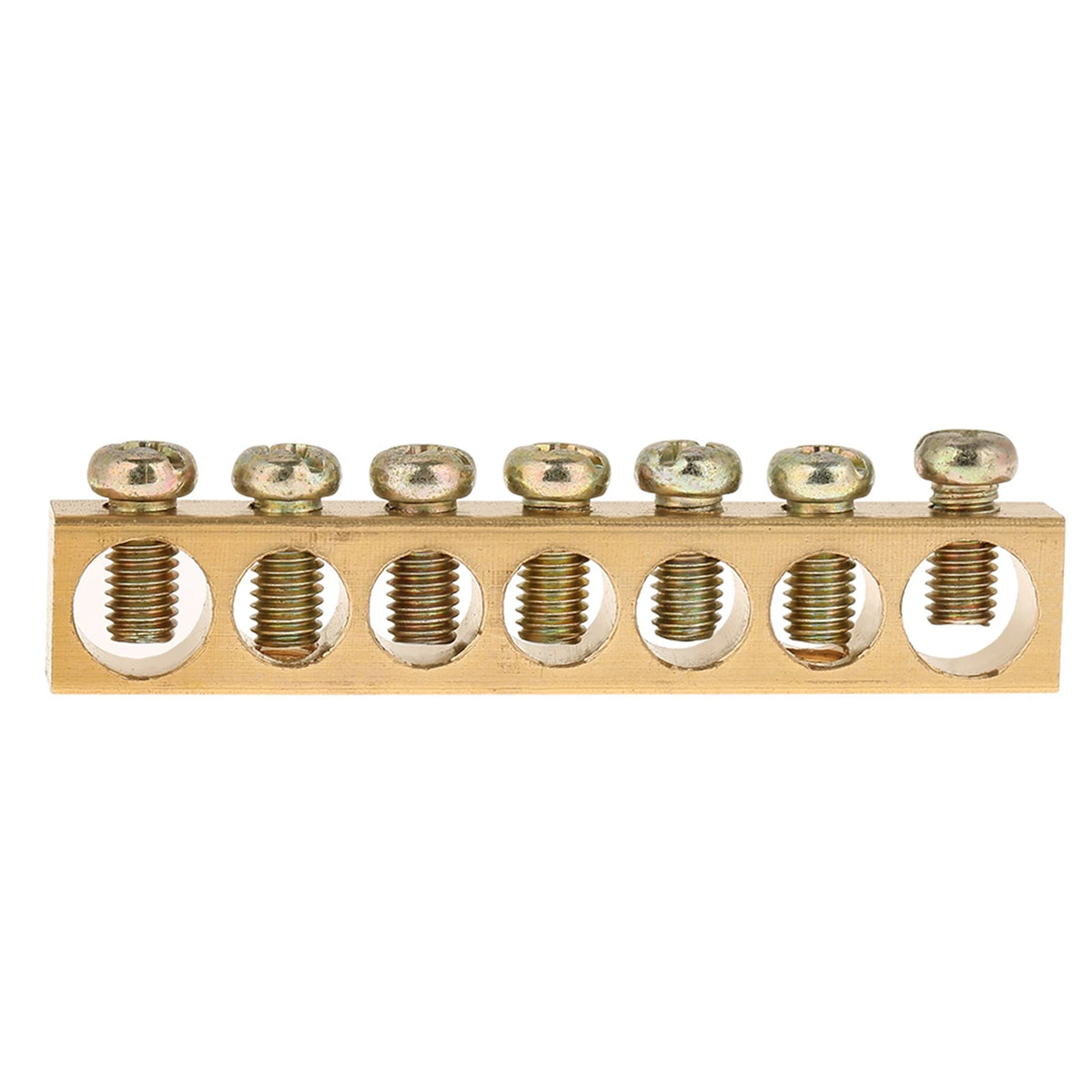 Ground Bar 7‑Hole Electrical Distribution Wire Screw Terminal Brass Ground Neutral Bar Terminal Bar