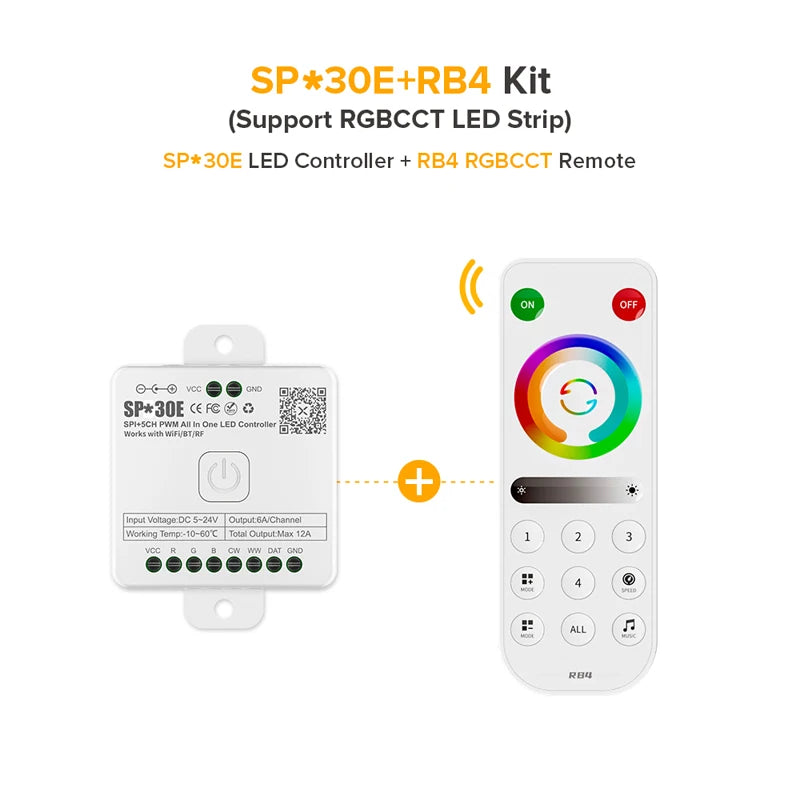 All In One LED Controller SP530E Wifi Alexa Google Home BT SP630E 5CH PWM SPI Pixels LED Strip Light WS2811 WS2812B SK6812 FCOB