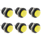6Pcs R13-507 Momentary Push Button 2 Pin Self-Resetting Mini No Lock Round SPST 1NO Switch 3A 250V AC/6A 125V AC Button Assorted