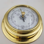 ABBP-Boat Barometer Clock Thermometer Hygrometer Set Weather Station Set Wall Mounting Type Brass For Case Brass For Case