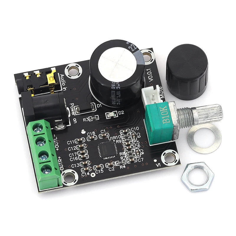 PAM8610 Audio Amplifier Board Dual Channel Class-D 2*15W DC12V XH-M120 - Pack for Audio Projects