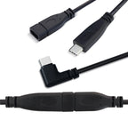 DIY Repair Welding Cable 2 Wire 4 Wires Type C USB 2.0 Elbow Head Male Female Jack 4pin/2pin Type-C Male Extension Cable 0.25M