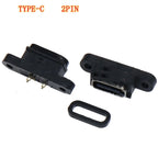 USB 3.1 Connector Type-C 2Pin SMD SMT Welding Wire Female Waterproof Female Socket Rubber Ring High Current Fast Charging Port