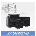 Z-15 Micro Limit switch Travel Switch Small Horizontal Roller Lever 15A 250V 1NO1NC Normally Open Normally Closed Travel Switch