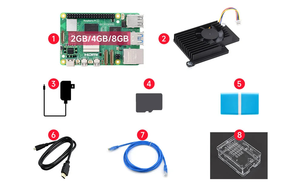 Raspberry Pi 5, Options for 4GB/8GB RAM, BCM2712 Processor, 2.4GHz Quad-Core 64-bit Arm Cortex-A76 CPU Built Using RP1 I/O
