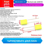10PCS 100V Correction Capacitor Polypropylene Safety Plastic Film 100V 1nF ~ 470nF 100nf 220nf 10nf 47nf 22nf 1nf 0.47uf 0.1uf