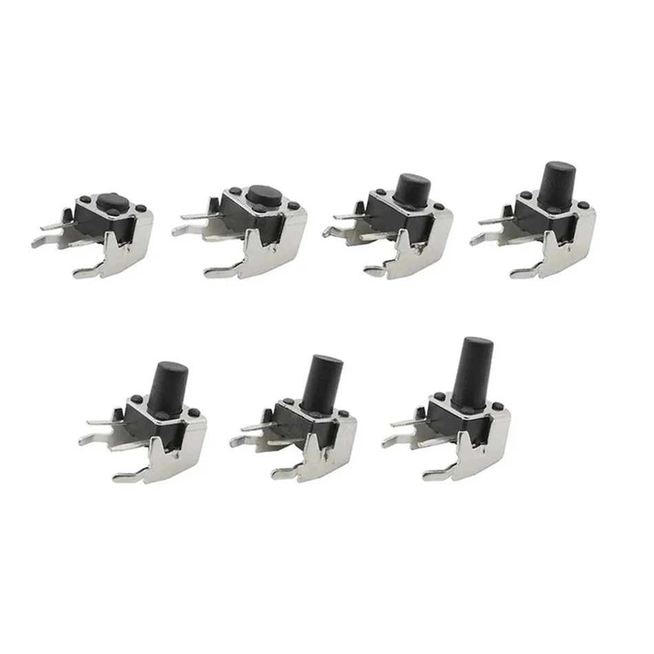 20Pcs 6x6 Tactile Tact Push Button PCB Momentary Self-reset Switch 4Pin Right Angle With stent 6*6*4.3/5/6/7/8/9/10/11/12/13mm