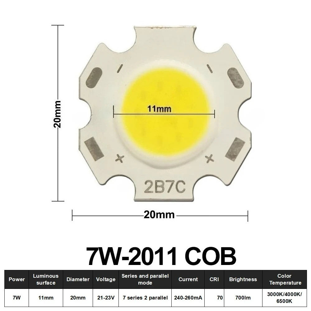 10pcs COB LED 3W 5W 7W 10W 12W 15W 18W 30W 36W Neutral Cold Warm White 13mm 20mm 28mm 1919 Chips Lamp SpotLight Downlight DIY