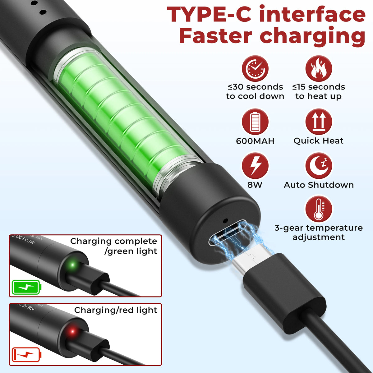 ILIBILIB HX8 Smart USB Soldering Iron Set 8W 5V Adjustable Temp Built-in Battery Wireless Sleep Mode Fast Heat