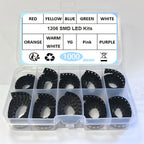 1000Pcs 1206 SMD LED 10Colors x 100Pcs White Red ICE Blue Green Yellow Pink Orange Purple Warm White Super Bright Diodes Kit
