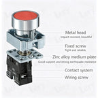 1Pcs XB2-BG21 XB2-BA31 XB2-BS54 22mm Knob Key Start Inching Power on Button Switch Self Reset Small Mushroom Head Emergency Stop