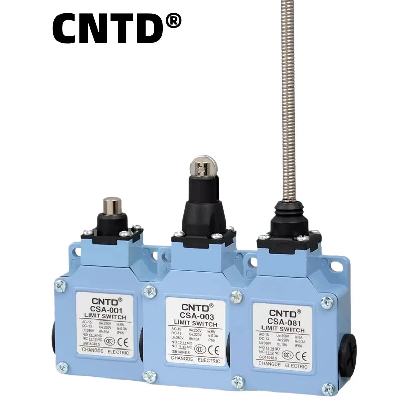 Limit Switch CNTD CSA‑001 Plunger Actuator IP66 10A 250VAC 1NO1NC Metal Housing Travel Switch for Industrial Automation Machine