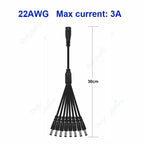 Splitter DC Power Cable 1 To 2/3/4/5/6/8 Way 5V 12V Male Female 5.5x2.1mm DC Plug Extension Wire For LED Strip Light Camera CCTV