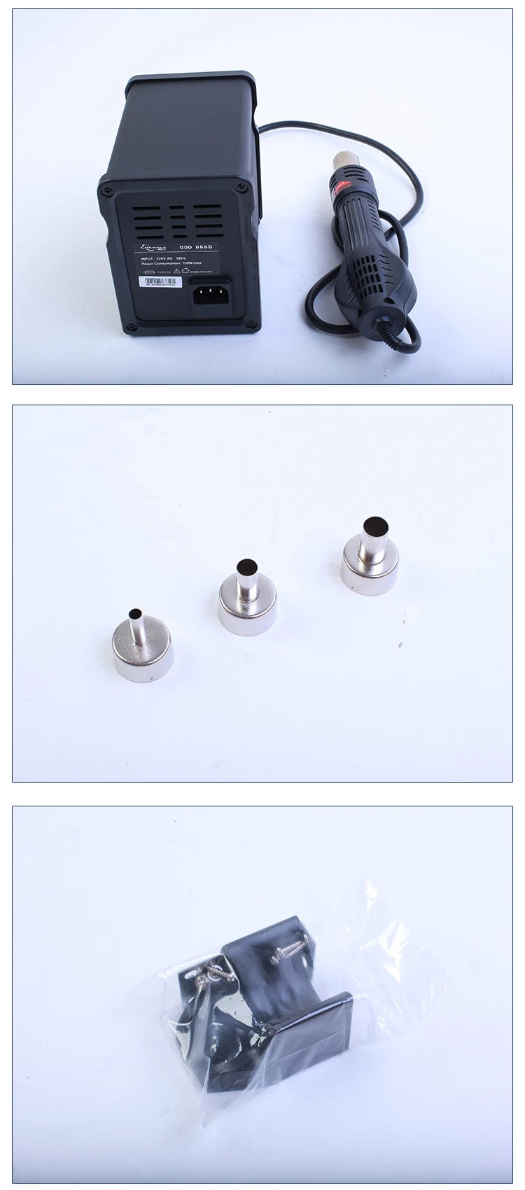858D SMD Rework Station Hot Air Gun Digital Temperature Controlled Hot Air Solder Soldering Stations